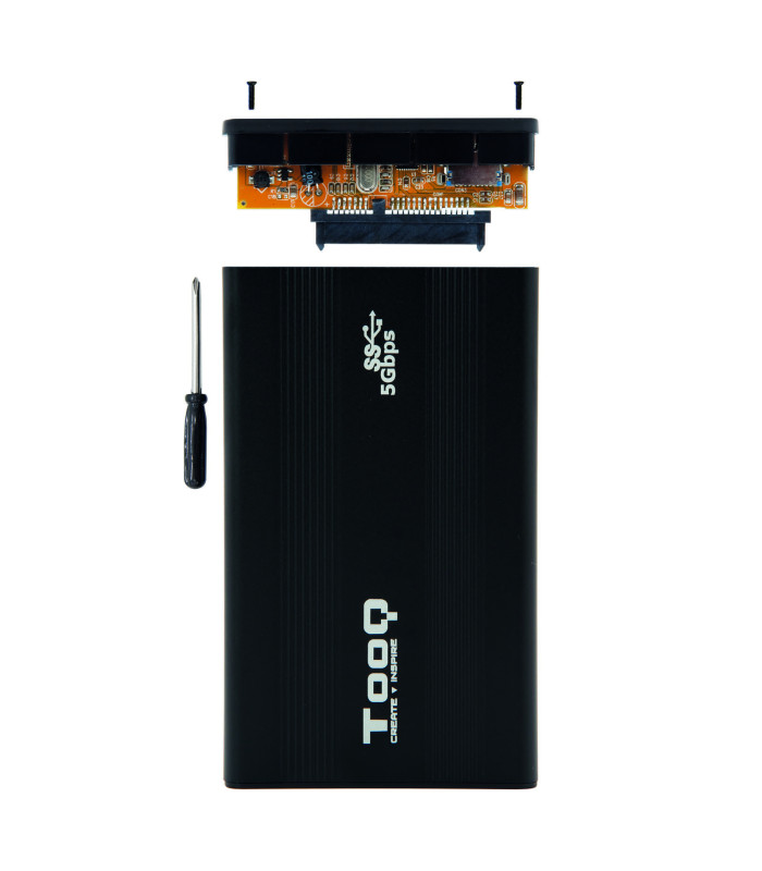 Caja externa tooq tqe - 2524b 2.5 pulgadas 9.5mm sata usb 3.0 negro