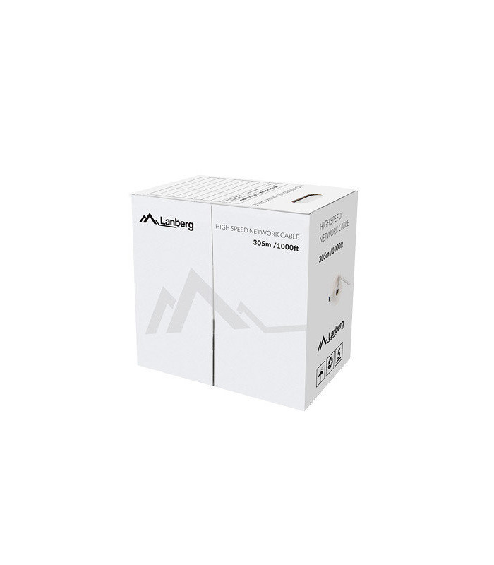Bobina cat.6 lanberg utp 305m rj45 solid cobre fluke tested awg24 gris