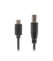 Cable usb tipo c a usb 2.0 tipo b lanberg 3m - macho - macho - negro