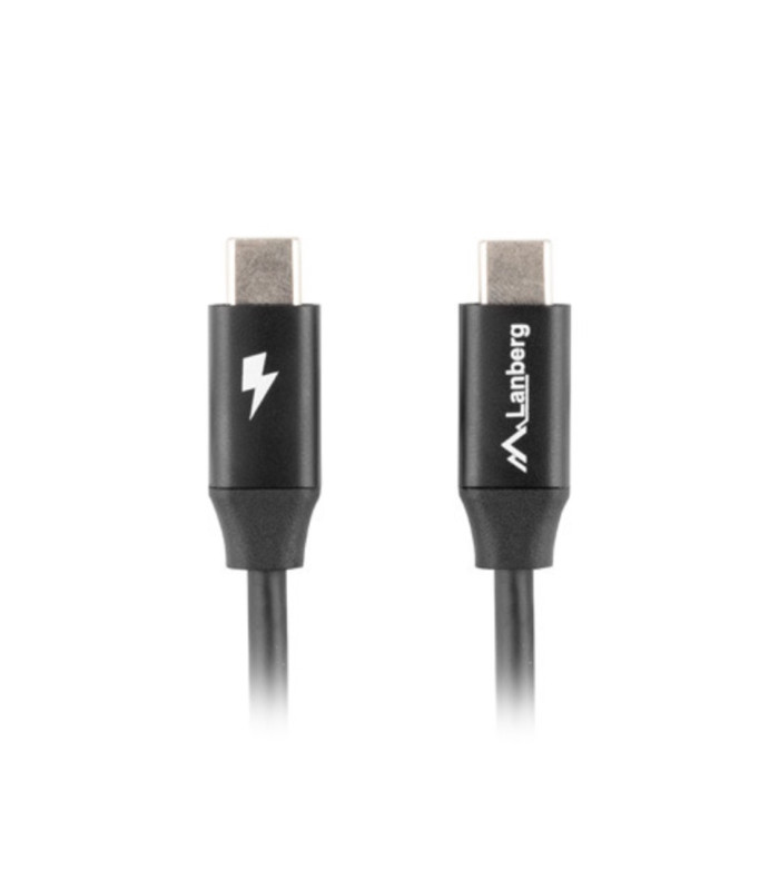 Cable usb tipo c lanberg 1m - macho -  macho - carga rapida - negro