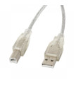 Cable usb tipo b a usb 2.0 tipo a lanberg 1.8m - macho - macho - transparente