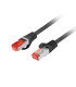 Cable red lanberg latiguillo cat.6 s - ftp lszh cu 0.25m negro fluke passed