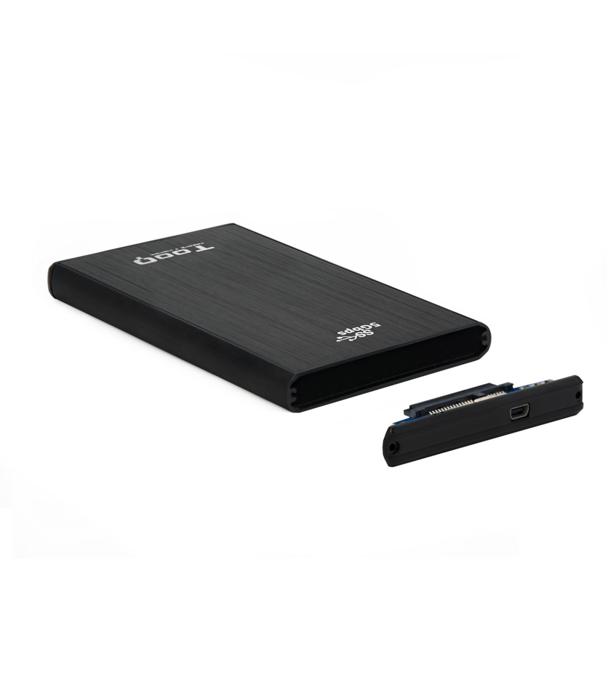 Caja externa tooq tqe - 2522b para hdd - ssd 2.5 pulgadas 9.5mm sata usb 3.0 negra