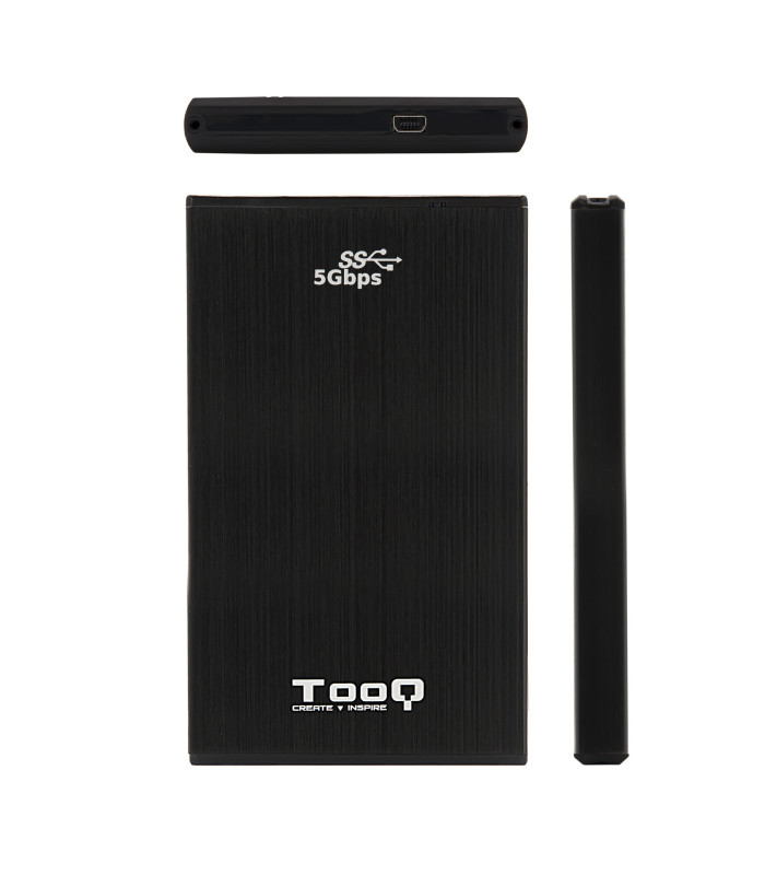 Caja externa tooq tqe - 2522b para hdd - ssd 2.5 pulgadas 9.5mm sata usb 3.0 negra