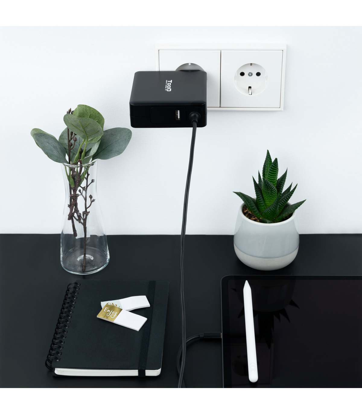 Cargador portatil tooq tqlc - usbc90pd 90w usb tipo c negro