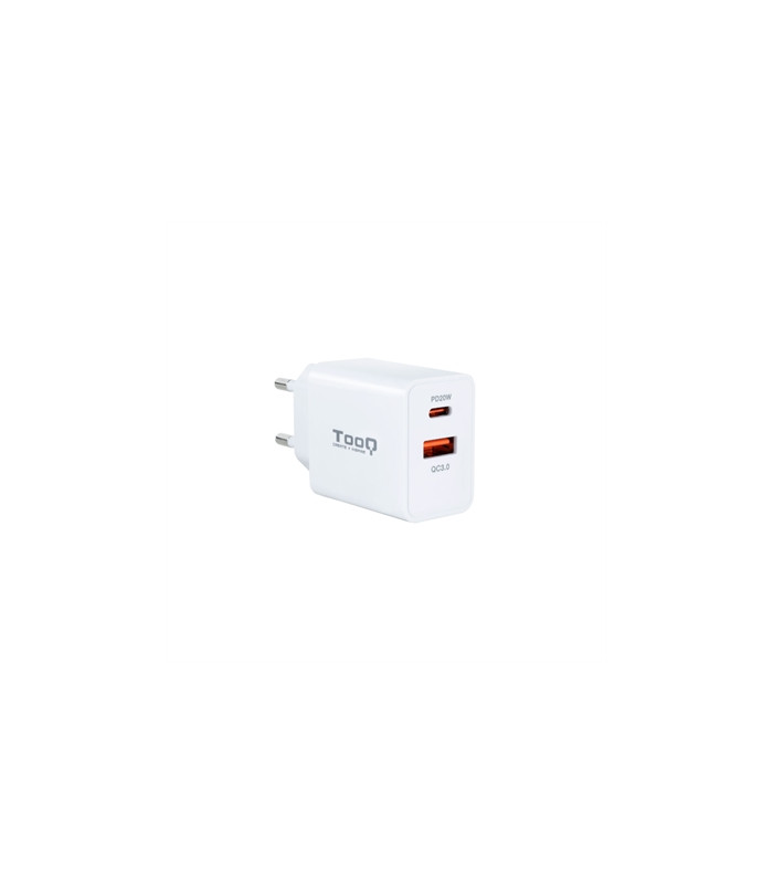 Cargador de pared usb tooq tqwc - 2sc04wt usb tipo a + usb tipo c blanco