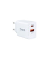 Cargador de pared usb tooq tqwc - 2sc04wt usb tipo a + usb tipo c blanco