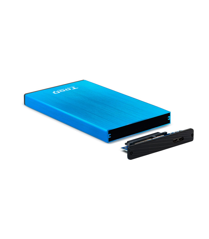 Caja externa tooq tqe - 2527bl para hdd 2.5 pulgadas 9.5mm sata 3 usb 3.0 - 3.1 azul