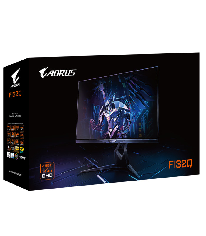 Monitor led gaming 32 pulgadas gigabyte aorus fi32q - ek negro ips -  2k -  2 x hdmi -  1 x dp -  2 x usb tipo a - 1 x usb tipo 