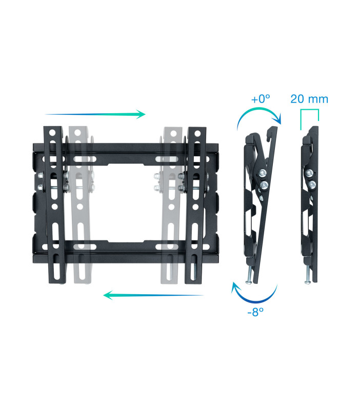 Soporte pared tv television monitor tooq lp1044t - b 23 pulgadas - 43 pulgadas carga maxima 45kg