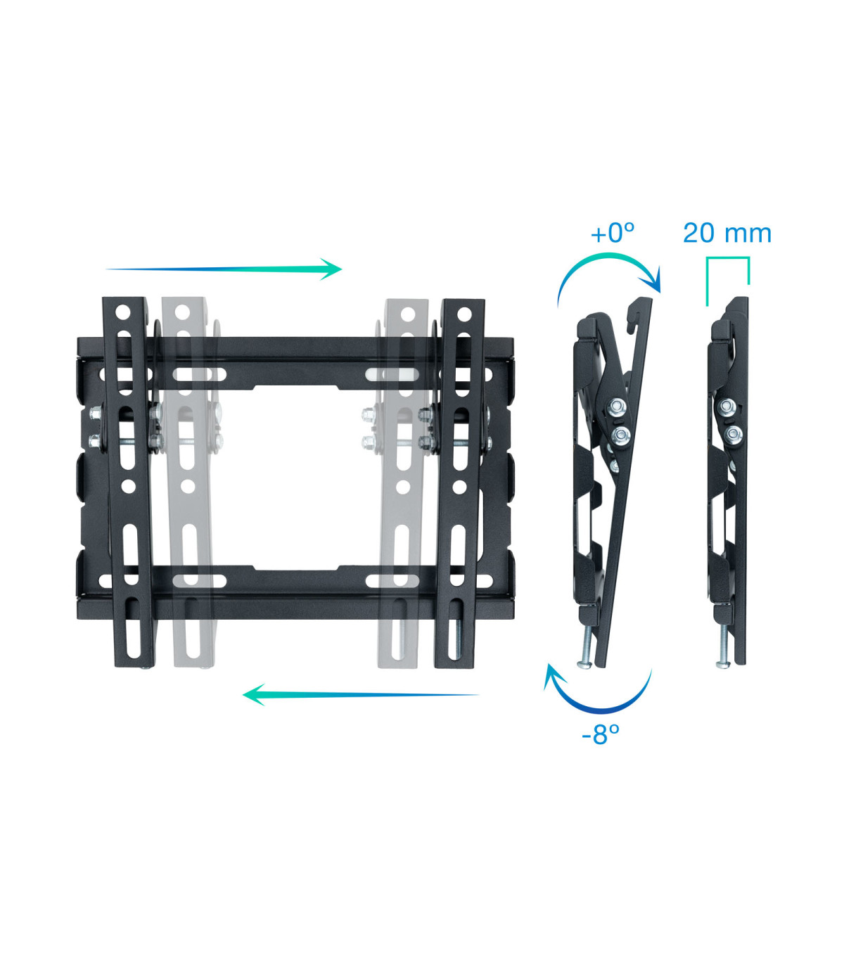 Soporte pared tv television monitor tooq lp1044t - b 23 pulgadas - 43 pulgadas carga maxima 45kg