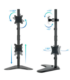 Soporte monitor de mesa vertical tooq db1703tnv - b 2 pantallas 17 pulgadas - 32 pulgadas carga maxima 9kg