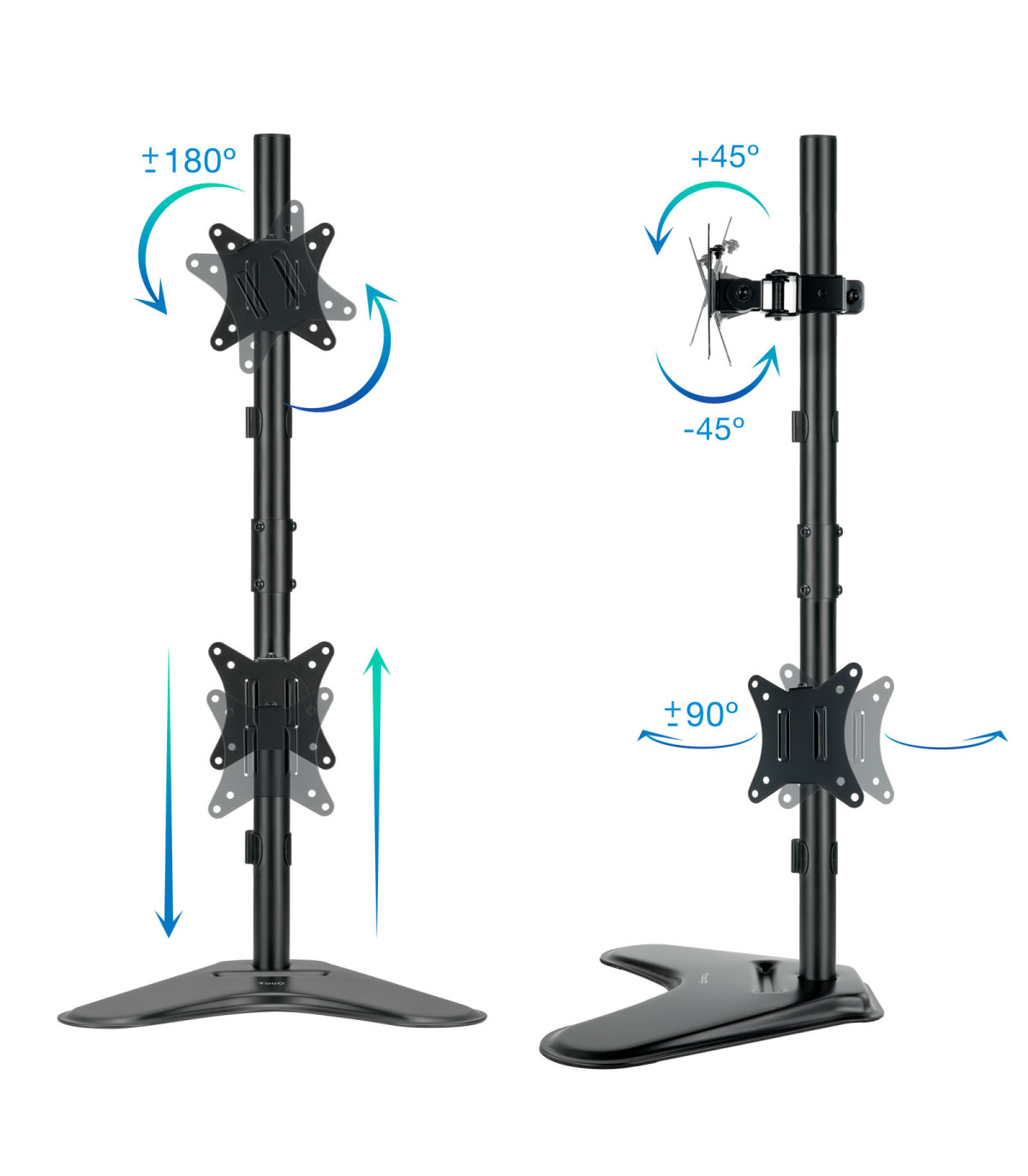 Soporte monitor de mesa vertical tooq db1703tnv - b 2 pantallas 17 pulgadas - 32 pulgadas carga maxima 9kg