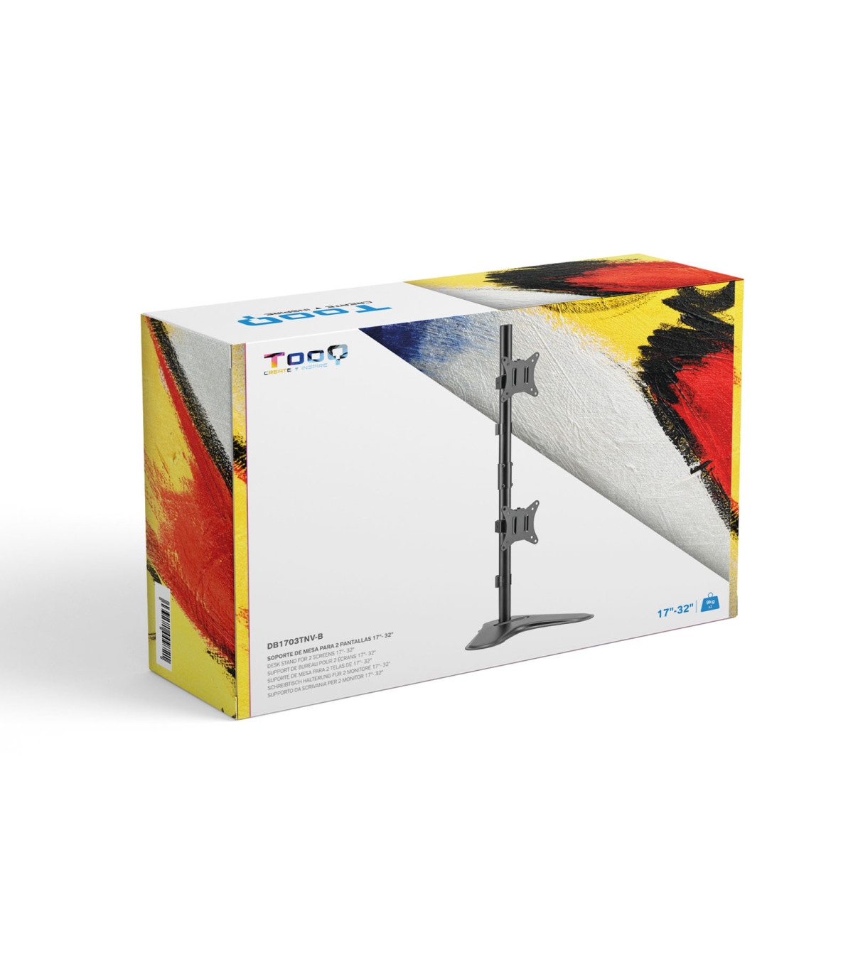 Soporte monitor de mesa vertical tooq db1703tnv - b 2 pantallas 17 pulgadas - 32 pulgadas carga maxima 9kg