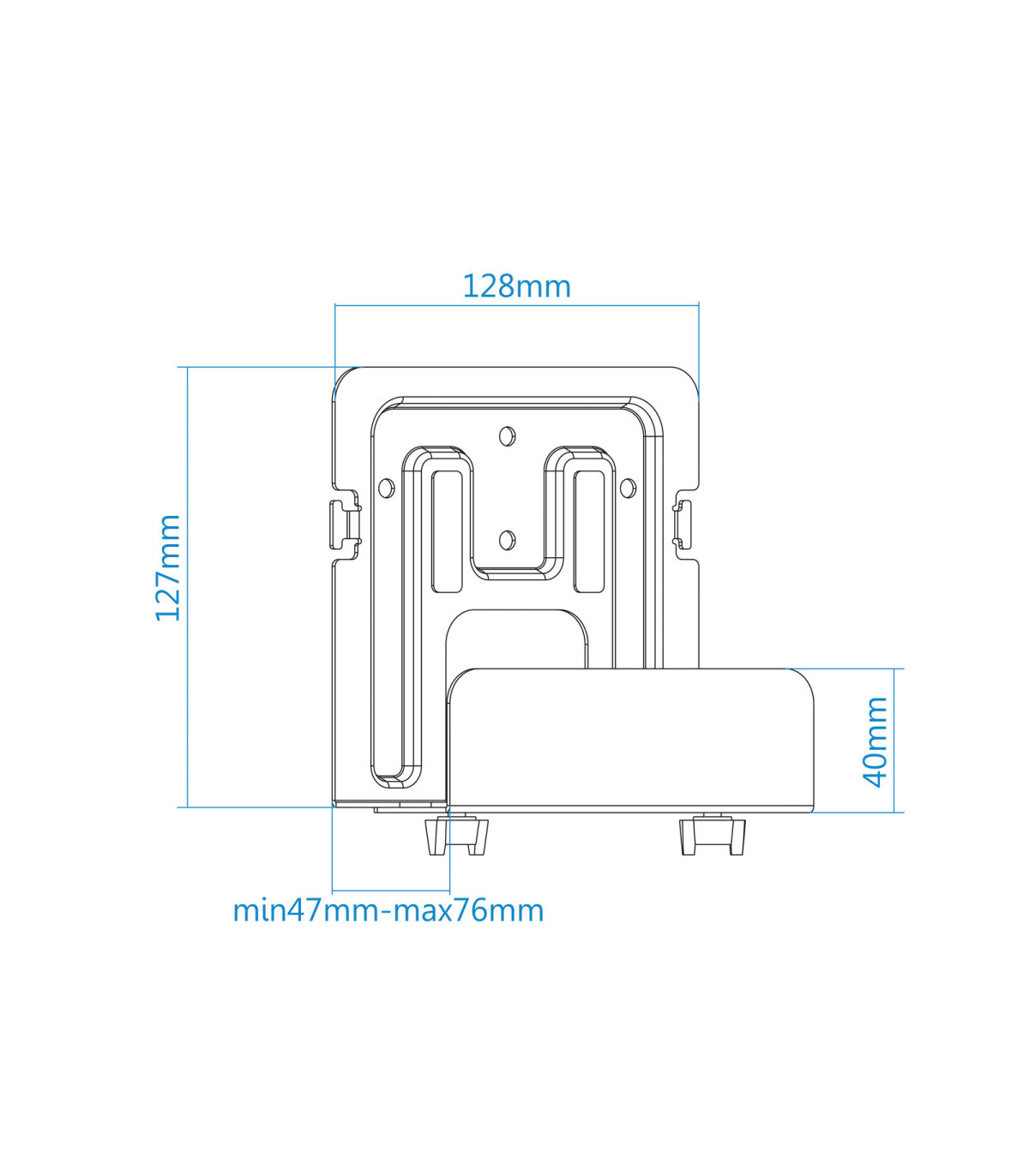 Soporte universal de pared tooq para router mini pc reproductor multimedia