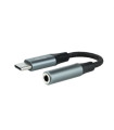 Cable adaptador usb c a jack 3.5mm nanocable 0.11m - macho - hembra - gris