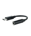 Cable adaptador usb c a jack 3.5mm nanocable 0.11m - macho - hembra - negro
