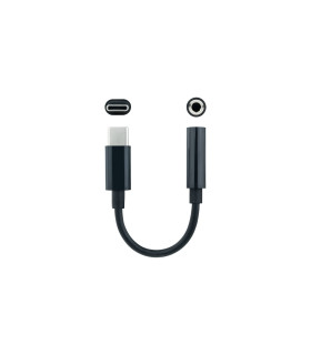 Cable adaptador usb c a jack 3.5mm nanocable 0.11m - macho - hembra - negro