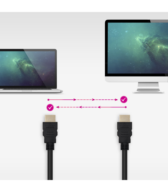 Cable nanocable hdmi macho - macho negro 1m