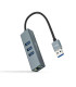 Hub nanocable 4 en 1 usb 3.0 -  rj45 -  macho - hembra