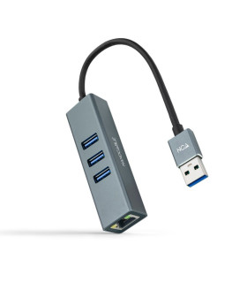 Hub nanocable 4 en 1 usb 3.0 -  rj45 -  macho - hembra