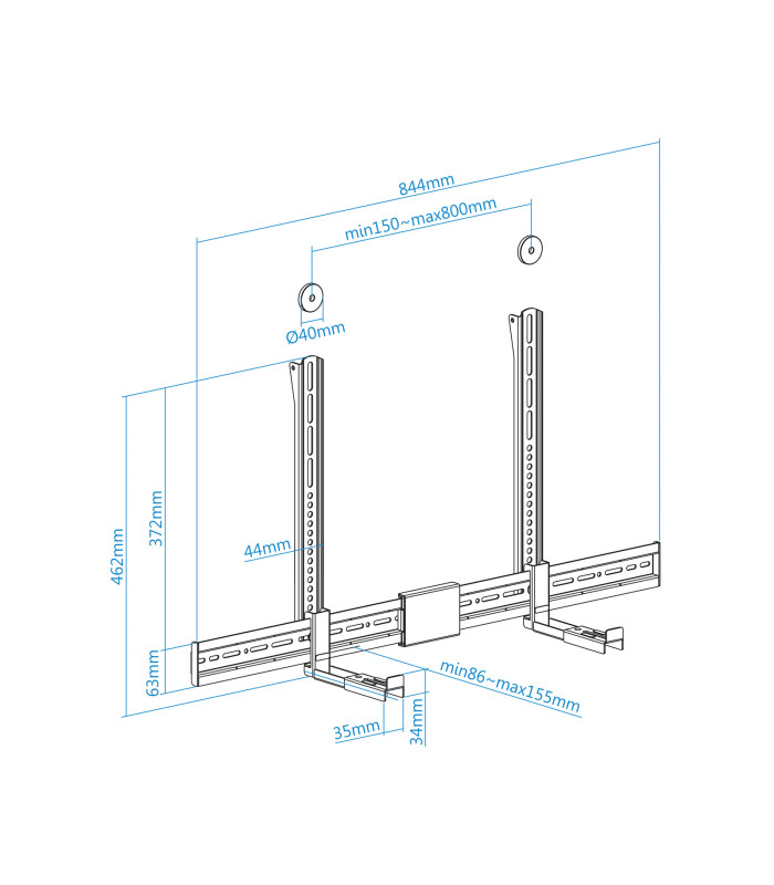 Soporte barra sonido tooq para tv multinstalacion