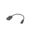 Adaptador lanberg otg usb micro(m) 2.0 a usb - a(h) 15 cm negro