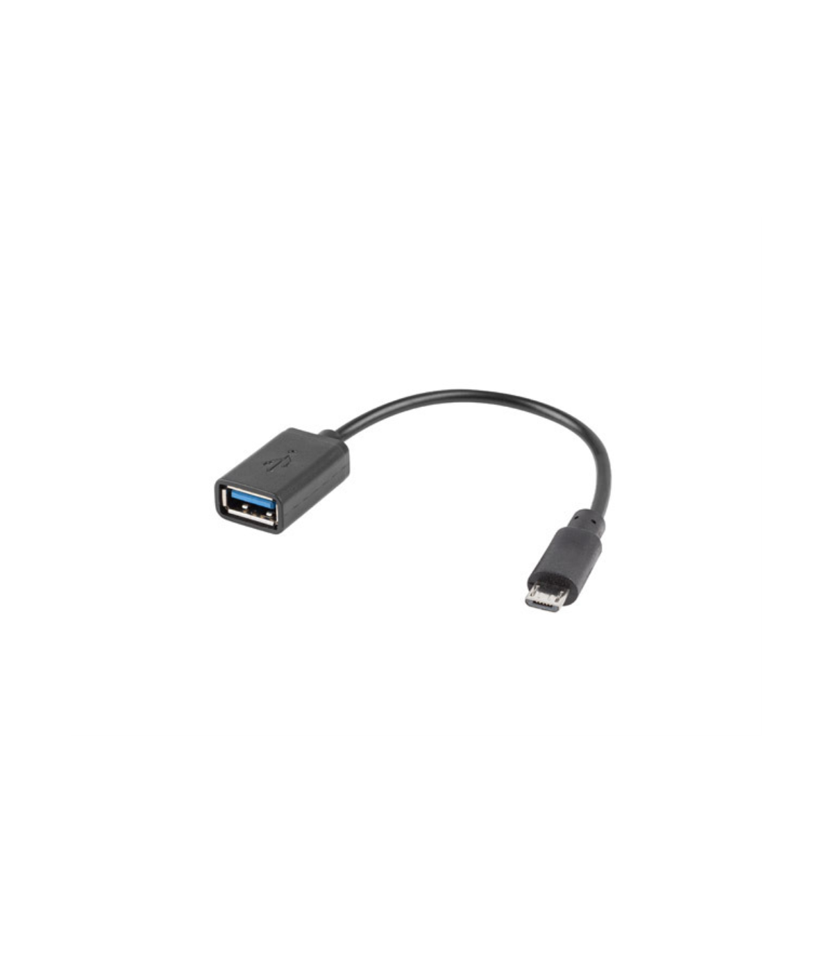 Adaptador lanberg otg usb micro(m) 2.0 a usb - a(h) 15 cm negro