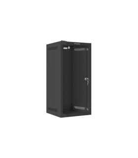 Armario lanberg mural rack 10 pulgadas 12u - 280x310 flat pack negro puerta cristal