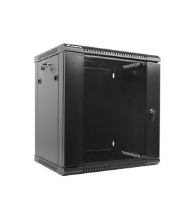 Armario lanberg mural rack 19 pulgadas 12u - 600x450 flat pack v2 negro