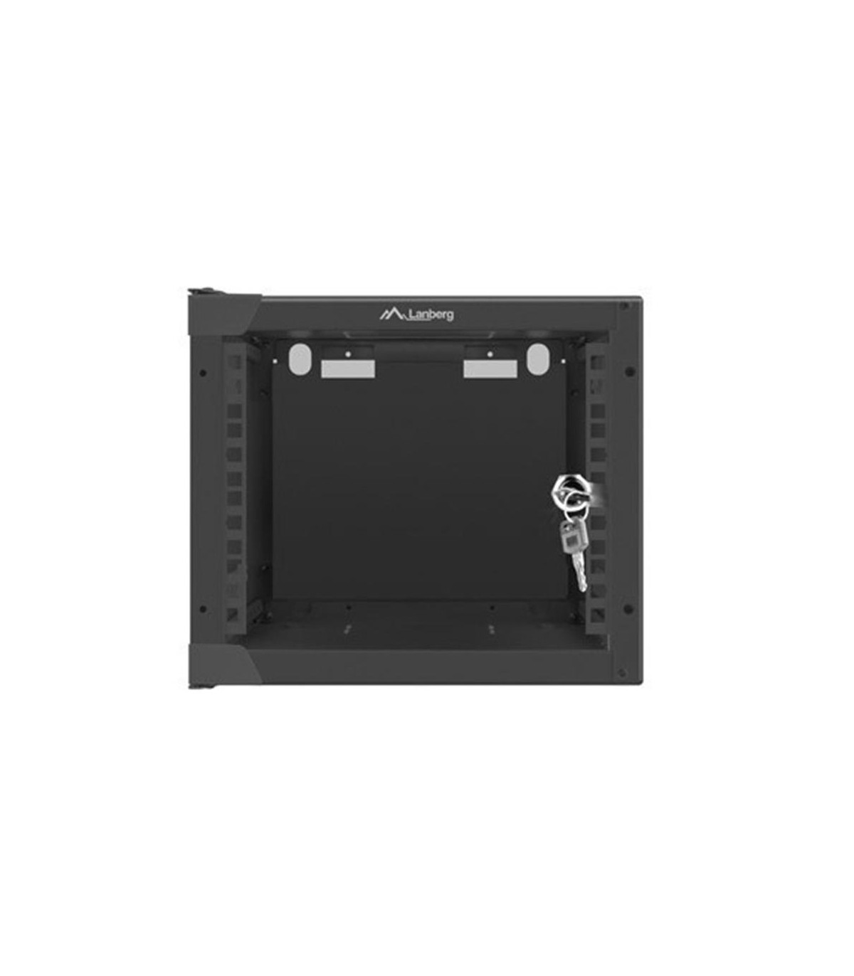 Armario lanberg mural rack 10 pulgadas 4u - 280x310 flat pack negro puerta cristal