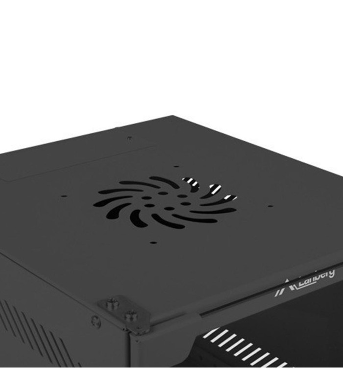 Armario lanberg mural rack 10 pulgadas 4u - 280x310 flat pack negro puerta cristal