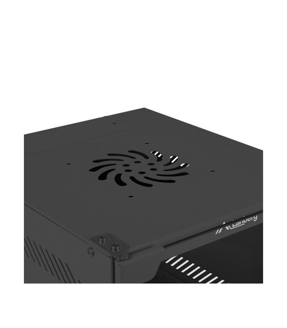 Armario lanberg mural rack 10 pulgadas 4u - 280x310 flat pack negro puerta cristal