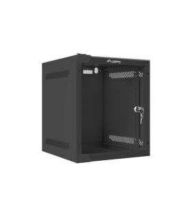 Armario lanberg mural rack 10 pulgadas 6u - 280x310 flat pack negro puerta cristal