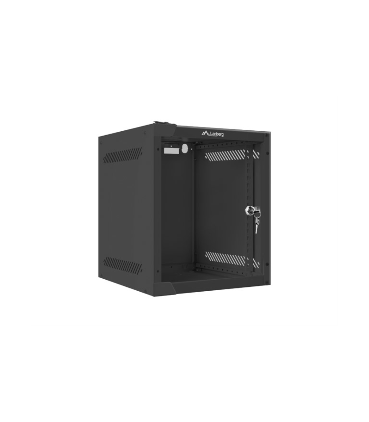 Armario lanberg mural rack 10 pulgadas 6u - 280x310 flat pack negro puerta cristal