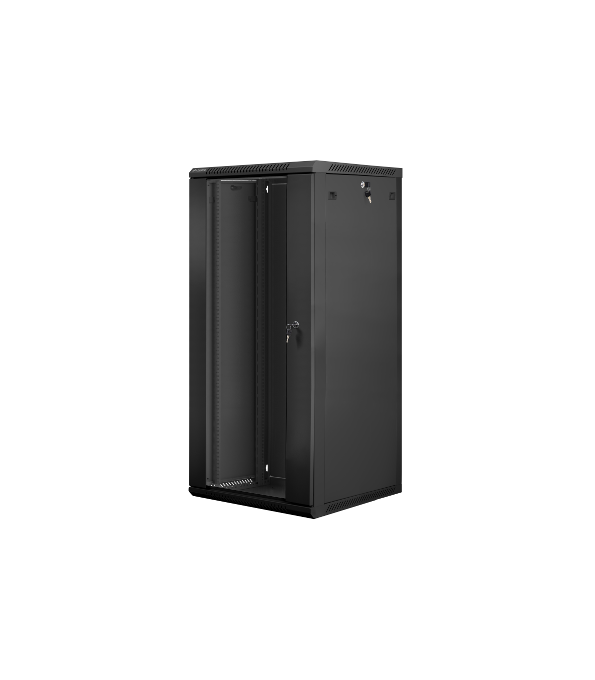 Armario lanberg mural rack 19 pulgadas 27u - 600x600 flat pack v2 negro