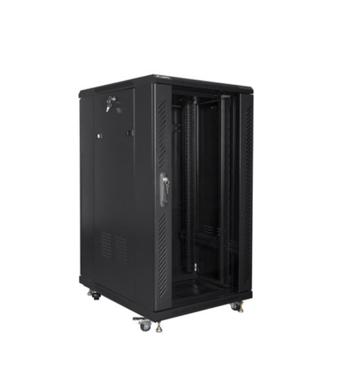 Armario lanberg rack 19 pulgadas 22u 600x800 flat pack black negro