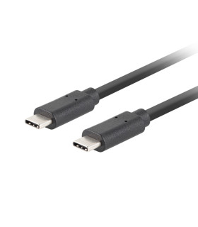 Cable usb tipo c lanberg 3.1 - macho - macho - 10gb - s - pd 100w - 1m - negro