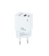 Cargador de pared tooq doble usb - c + usb a blanco 20w