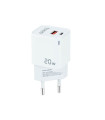Cargador de pared tooq doble usb - c + usb a blanco 20w