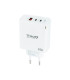 Cargador de pared tooq triple 2xusb - c + usb a blanco 65w