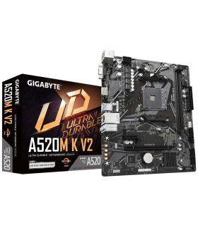 Placa base gigabyte a520m k v2 am4 m - atx -  2 x ddr4 -  4 x usb 3.2 -  2 x usb 2.0 -  1 x hdmi -  1 x d - sub -  1 x ps - 2