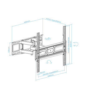 Soporte de pared tooq para pantallas 32 pulgadas - 70 pulgadas inclinable