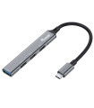 Hub usb tipo c equip life 1 x usb tipo c - 3 x usb 2.0 - aluminio