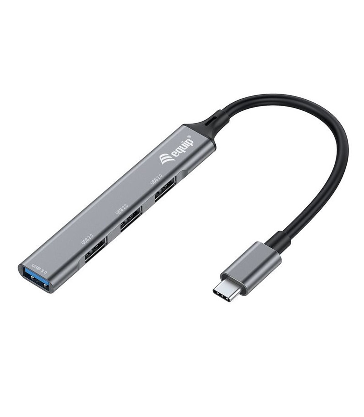 Hub usb tipo c equip life 1 x usb tipo c - 3 x usb 2.0 - aluminio