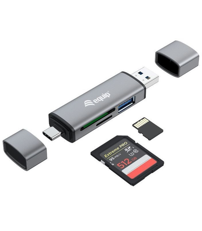 Lector de tarjetas usb tipo a - usb tipo c equip life usb 3.0 -  sd -  micro sd