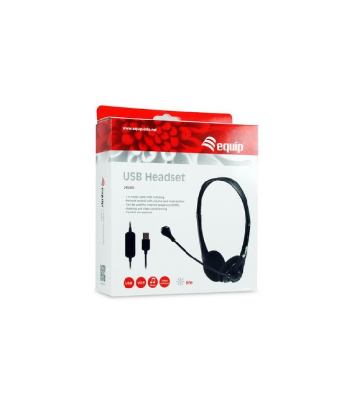 Auriculares equip life 245305 usb tipo a negro