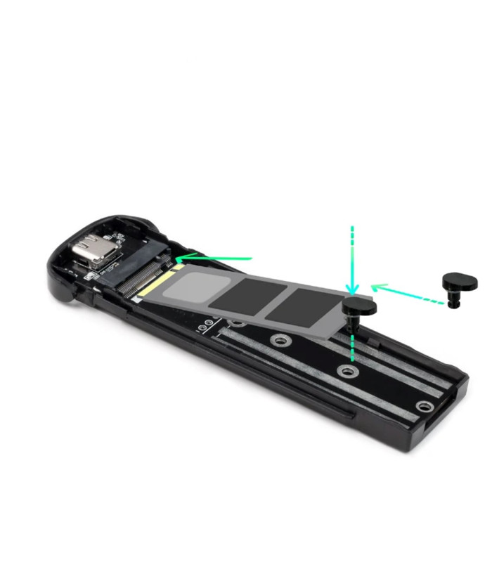 Carcasa disco duro tooq tqe - 2201r para ssd m.2 usb - c negra