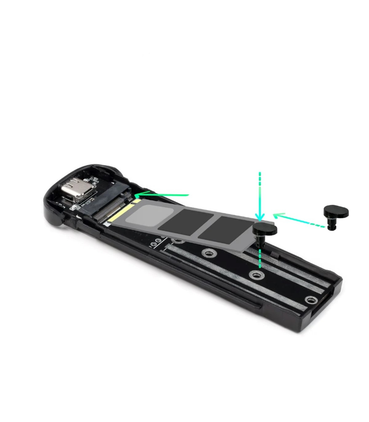 Carcasa disco duro tooq tqe - 2201r para ssd m.2 usb - c negra