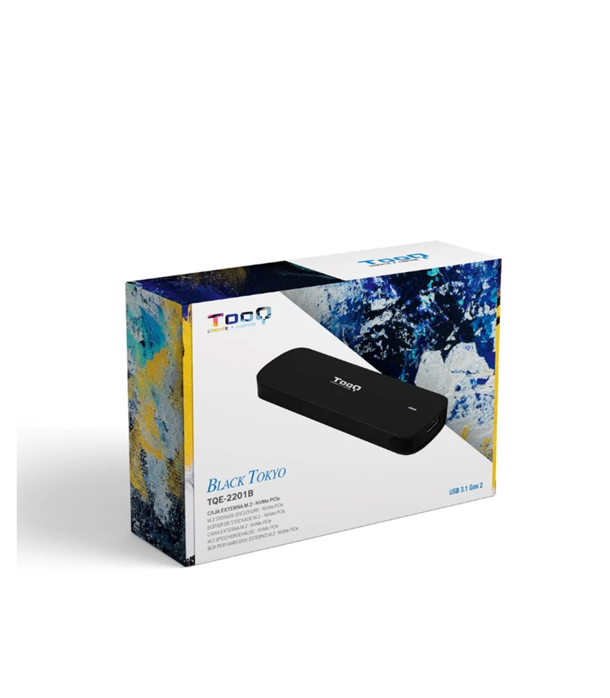 Carcasa disco duro tooq tqe - 2201r para ssd m.2 usb - c negra